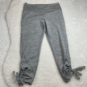 Free People Movement Gray Cropped Leggings with Ties at Hems Size Medium